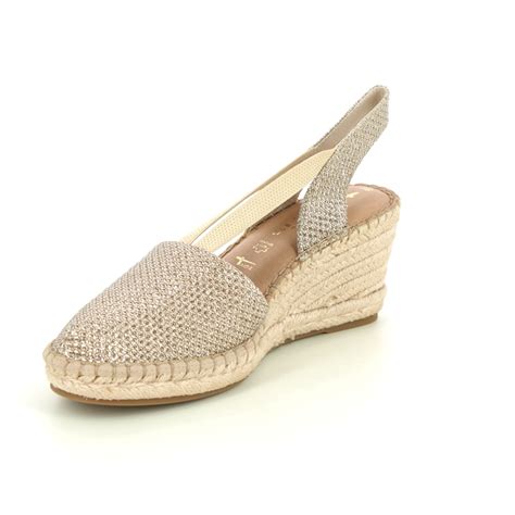 Tamaris Tremp Wedge Light Gold Womens Espadrilles 29603-20-909
