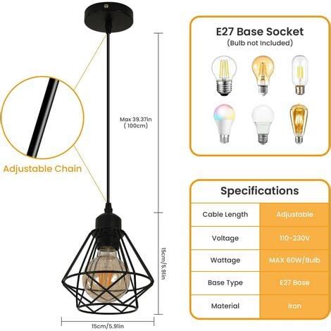 Comely Suspension Luminaire Industriel E Lustre R Tro Plafonnier