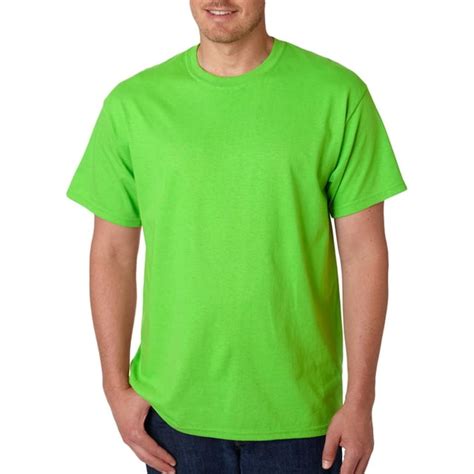 Gildan Short Sleeve Round Neck Solid Plain Cotton Neon Green T Shirt Unisex