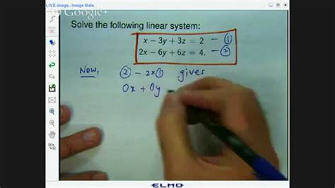 2 Equations 3 Unknowns Identical Planes Youtube