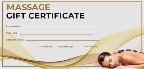 Massage Gift Certificate Template Photoshop Room Surf