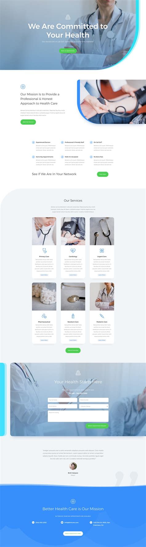 Doctor S Office Landing Page Divi Layout By Elegant Themes