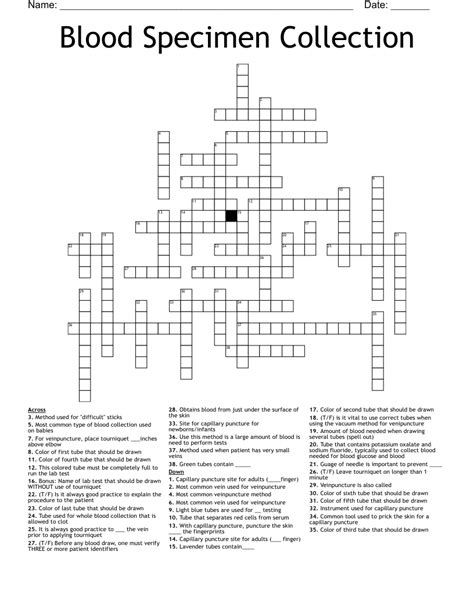 Phlebotomy Word Search Wordmint