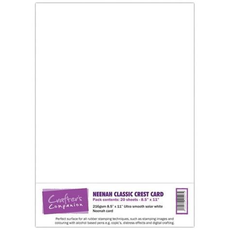 Crafter S Companion Neenah Classic Crest Card Pack A4 Solar White 16