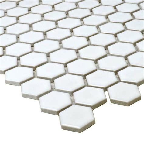 Pixel White Hexagon Matt 23x23 Mosaic Tiles Walls And Floors