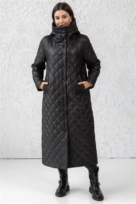 Зимнее стеганое пальто Ivera Collection 7007 черный размер 42-54 ...