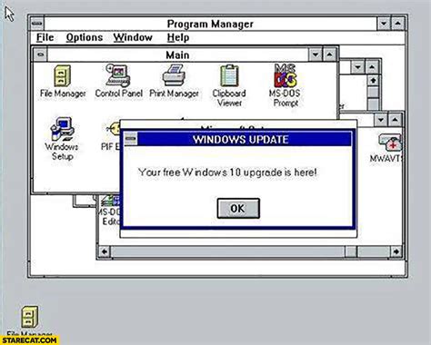 Your free Windows 10 update is here on old Windows 3.11 | StareCat.com