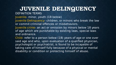 Ppt Juvenile Delinquency