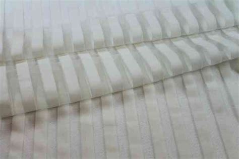 Buy Fabric Online Flock Stripe Tulle Ivory Evening Wear Dress Fabric