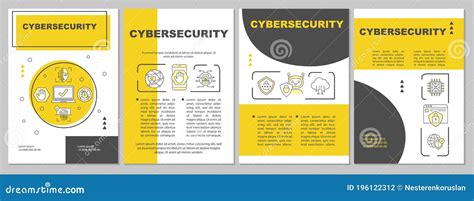 Cybersecurity And Information Protection Brochure Template Stock Vector Illustration Of