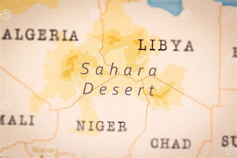 The Realistic Map of Sahara Desert. Stock Illustration - Illustration ...