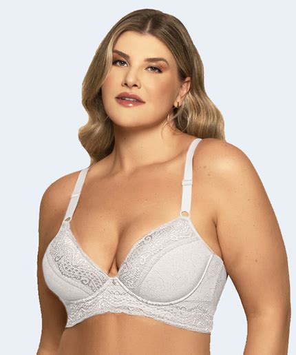 Sutiã De Microfibra Trabalhada Plus Size Base Bojo Aros Renda Sutiã