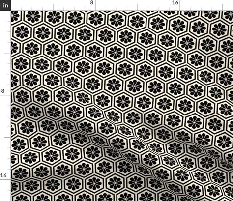 Geometric Pattern: Hexagon Flower: Fabric | Spoonflower