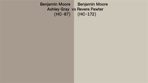 Benjamin Moore Ashley Gray Vs Revere Pewter Side By Side Comparison