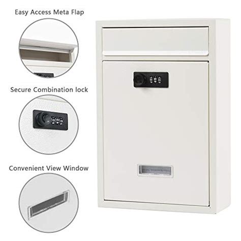 Kyodoled Locking Wall Mount Mailbox Mail Boxes Outdoor With Combination