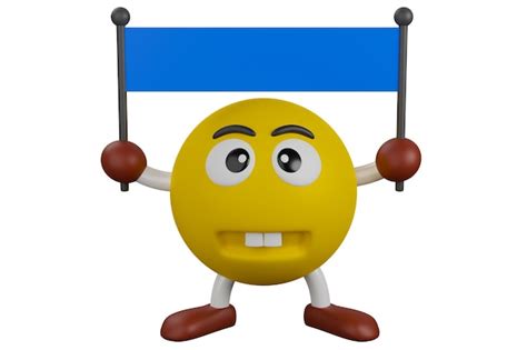 Premium Photo 3d Funny Emoji With Flag Banner Emoticons Faces With