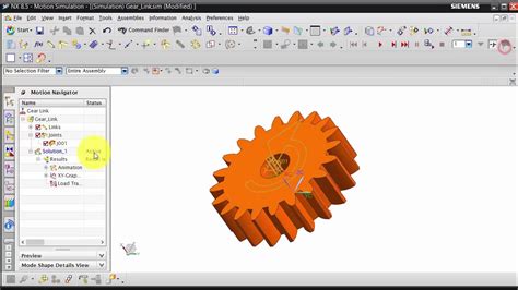 Nx Motion Simulation Gear Link Harmonic Driver Youtube