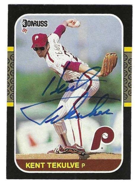 Autographed Kent Tekulve Philadelphia Phillies Donruss Card Main