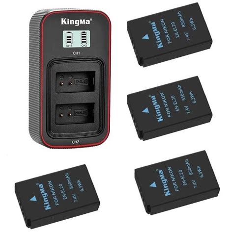 Kingma Pcs En El Lithium Ion Battery Pack With Lcd Display Dual