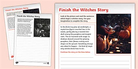 Finish The Witches Story Writing Template Lehrer Gemacht