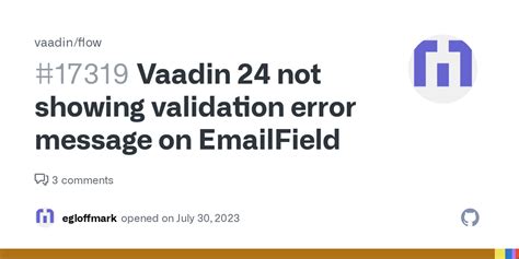 Vaadin 24 Not Showing Validation Error Message On EmailField Issue