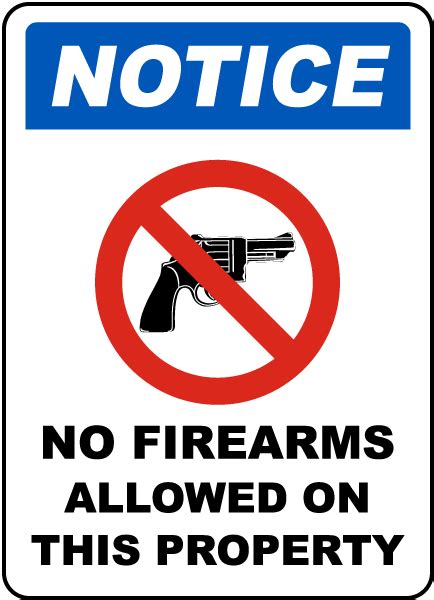 No Firearms Allowed On Property Sign Get 10 Off Now