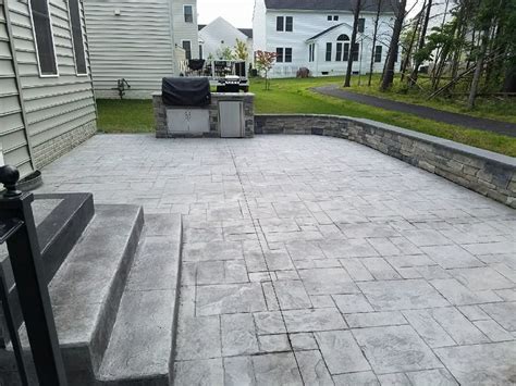 Grey Natural Stamped Concrete Patios