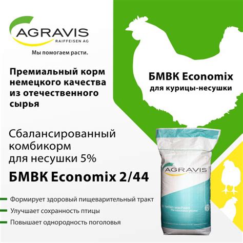 Комбикорм концентрат БВМК Economix 2/44 для кур яичных пород 5% ...