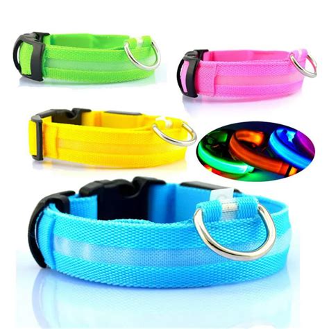 Nylon Led Pet Dog Collar Dogs Luminous Fluorescent Collars Pet Supplies