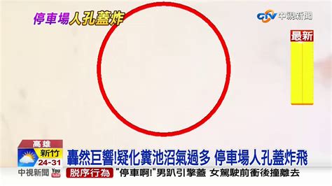 轟然巨響疑化糞池沼氣過多 停車場人孔蓋炸飛│中視新聞 20191005 Youtube