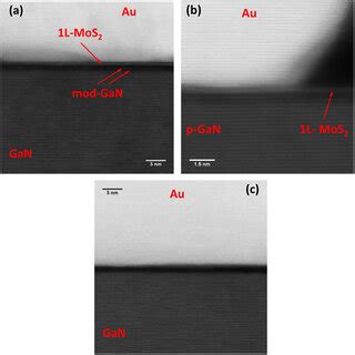 Cross Sectional Tem Image Analysis Of The Au L Mos P Gan Interface