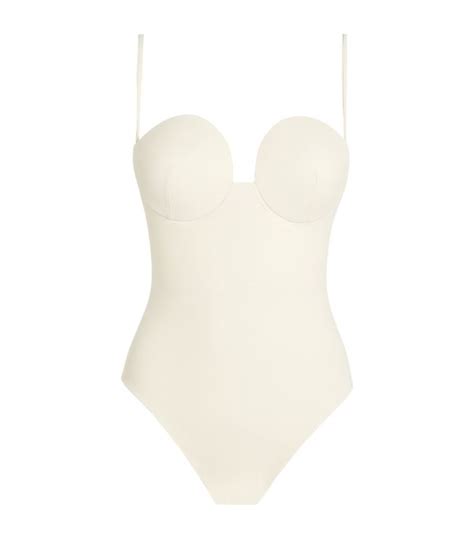 Womens Magda Butrym Ivory Bustier Swimsuit Harrods Uk