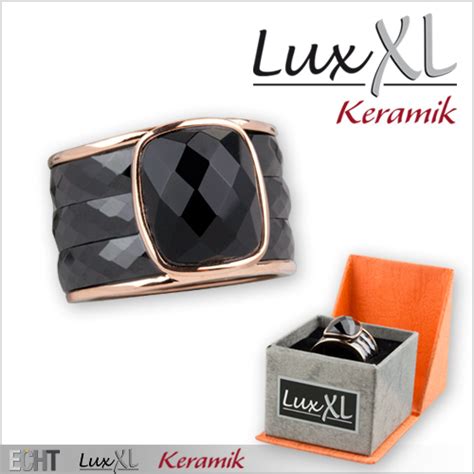 Keramikring Schwarz Ros Gold Mit Glasskristall Ringe Schmuck Club Hot Fashion Odretto