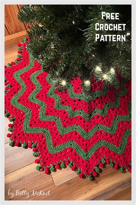 10 Simple Christmas Tree Skirt Free Crochet Pattern Holiday Tree