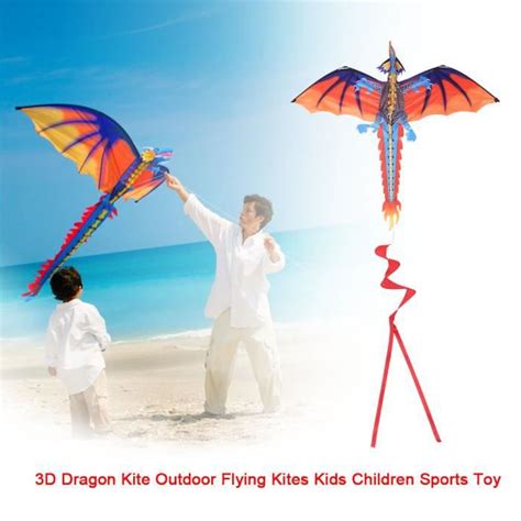 Cerf Volant 3D Dragon Kite Cerfs Volants Volants En Plein Air Enfants