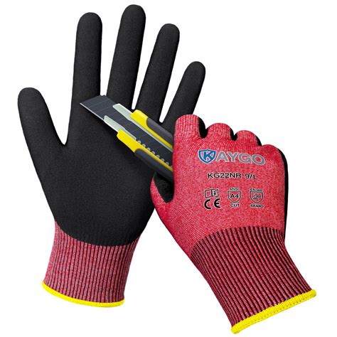 Kaygo Cut Resistant Gloves Micro Finishing Nitrile Coated Ansi Cut