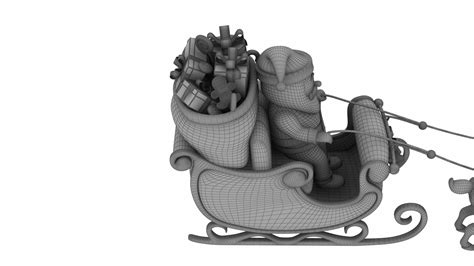 Santa Claus With Sleigh 3d Model Turbosquid 2004443