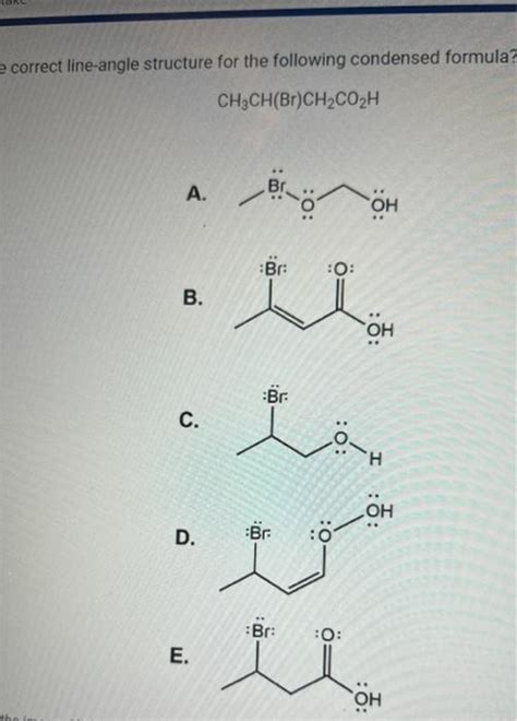 Solved Correct Line Angle Structure For The Following Co