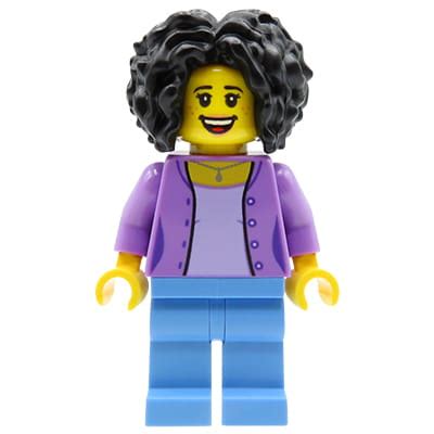 Lego City Minifigure Woman Mom Black Curly Hair Extra Extra Bricks