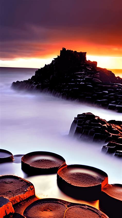 Giant's Causeway Photography Hyper Realistic and Calm Sea · Creative ...