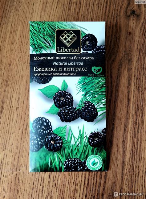 Молочный шоколад без сахара Natural Libertad «Ежевика и витграсс ...