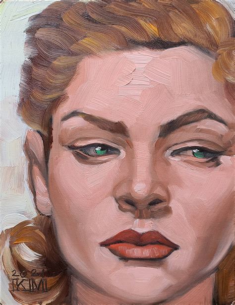 Lauren Bacall X Inches Oil On Canvas Panel By Kenney Mencher