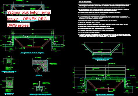 Ya Mur Oluk Beton Levha Ta Y C Dwg Projesi Autocad Projeler