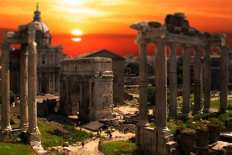 Sunset Under The Ancient Roman Square Stock Photo Free Download