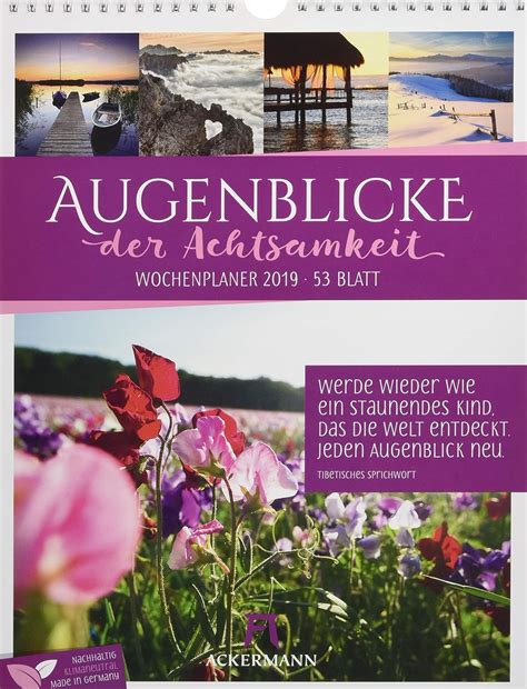 Augenblicke Der Achtsamkeit Wochenplaner 2019 Wandkalender