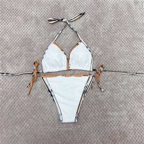 Frauen Klassischer Bikini Set Zweiteiler Badeanzug Schwarz Weiß S M