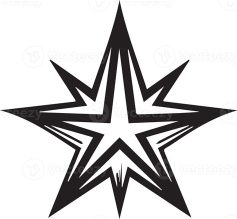 Hand Drawn Vintage Star Logo In Flat Style 24959151 Png