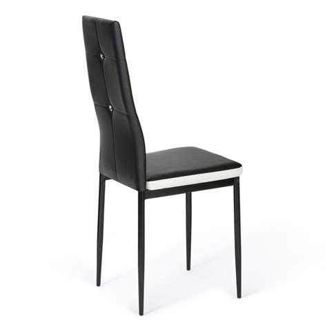 Chaises noires et blanches pour salle à manger Lot de 6 ROMANE ID