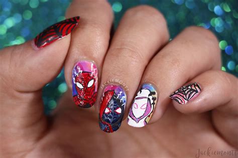 Spider Man Into The Spider Verse Nail Art Jackiemontt