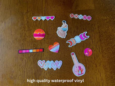 Subtle Lesbian Sticker Pack Sapphic Pride Sticker Set Hidden Lesbian Flag Stickers Discreet